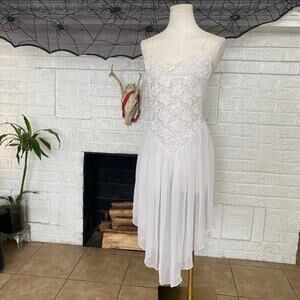 Vintage 90s white lace fairy sheer dress